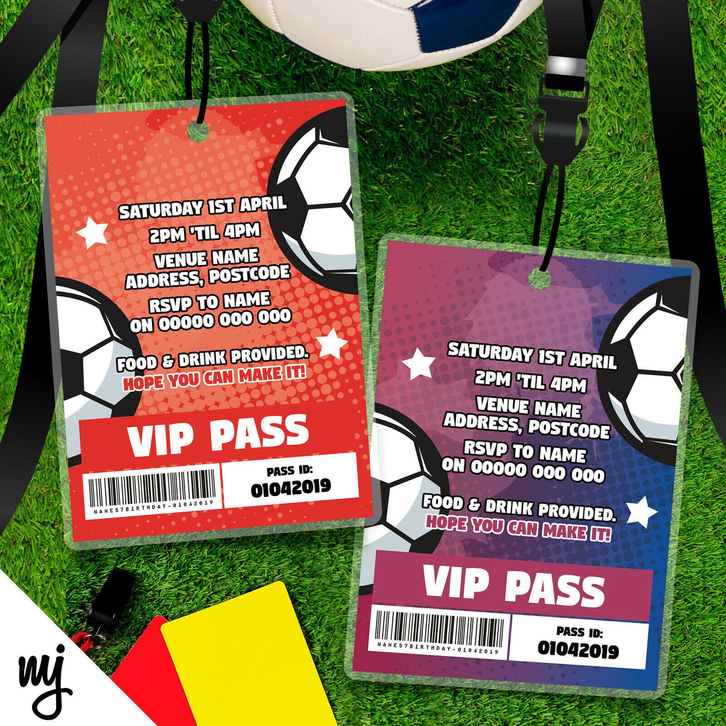 Football Team Vip Passes & Lanyards