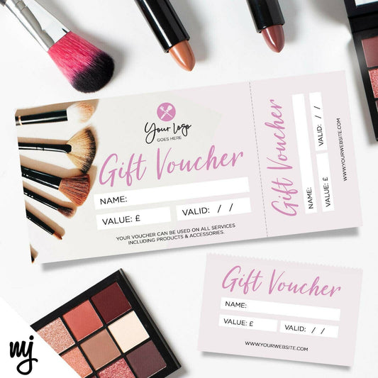 Custom Printed Gift Vouchers | Perforated | Make Up Artist Beauty Glamour 02