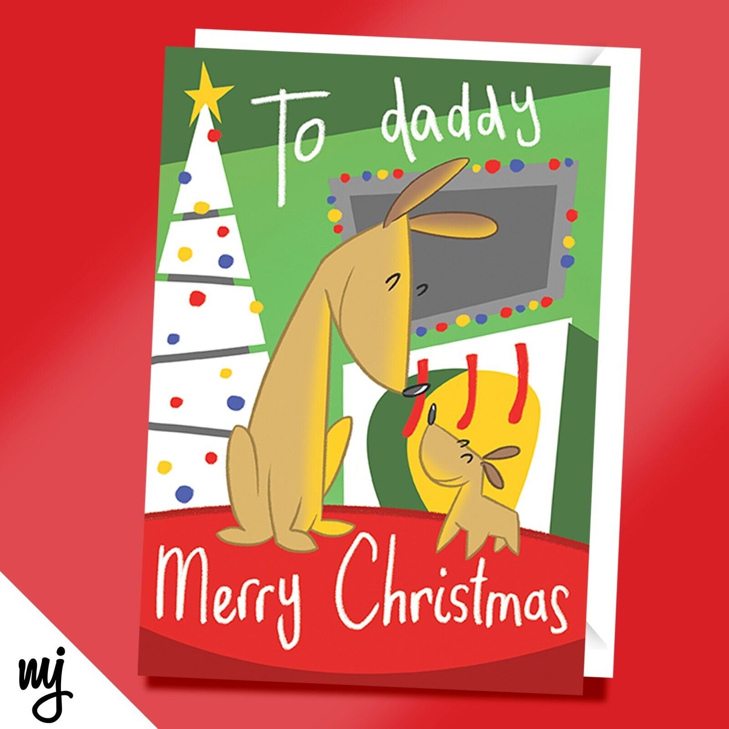 Daddy Dogs Christmas Card