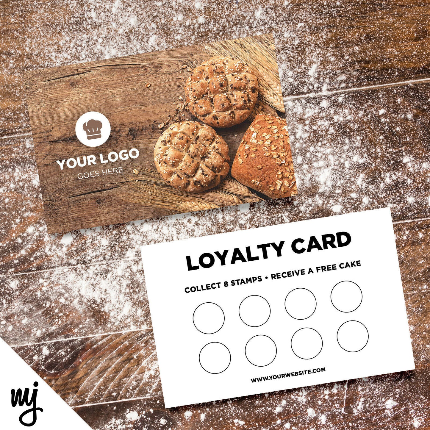 Custom Loyalty Card Printing | Bakery Cake Bread Shop Food Cafe Business 04