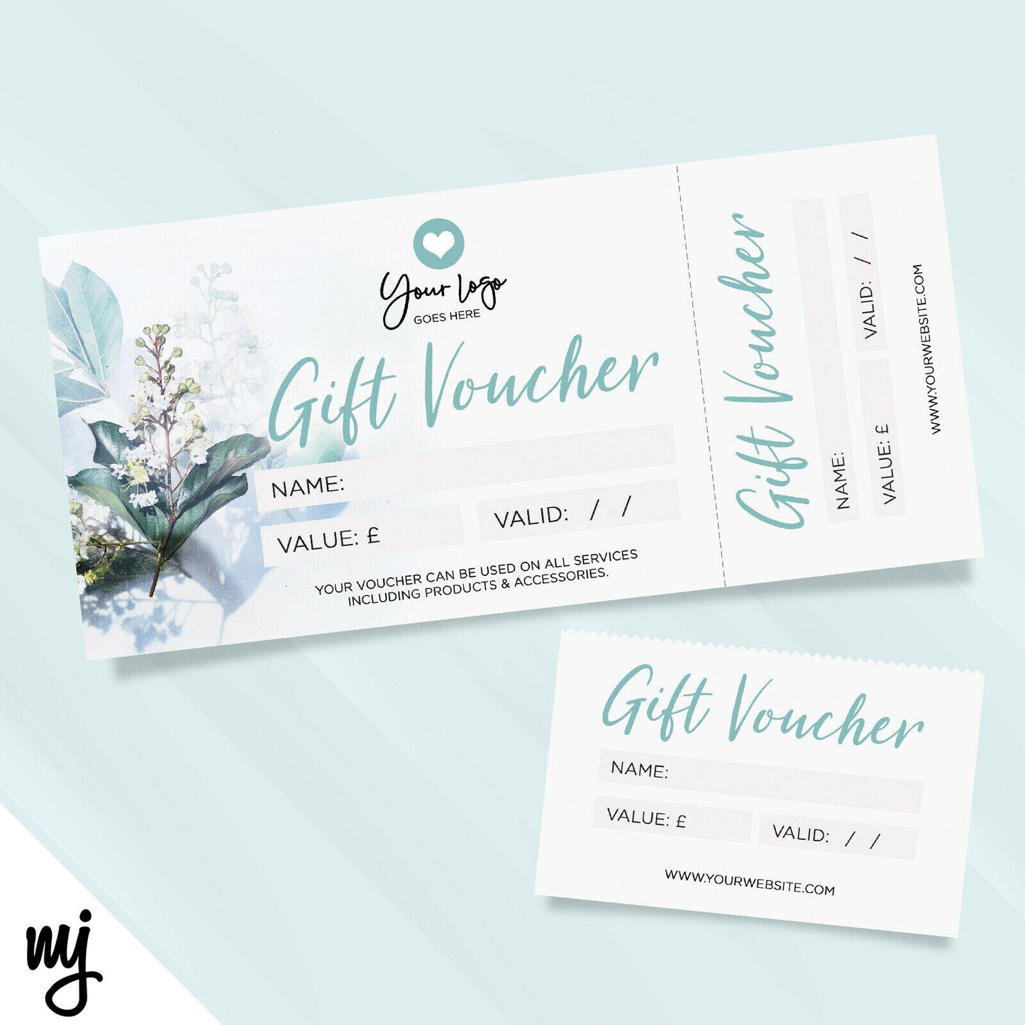 Custom Printed Gift Vouchers | Perforated | Floral Pink Feminine Flower 02