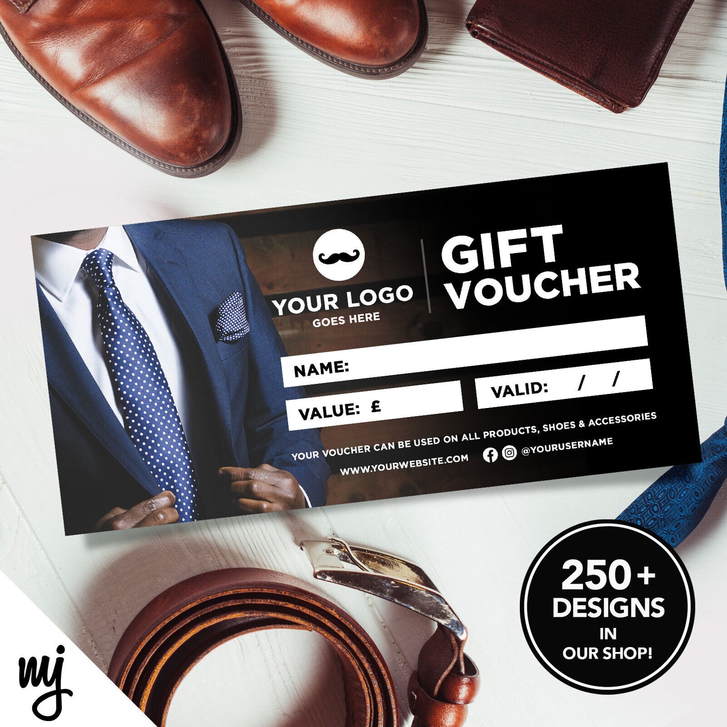 Custom Printed Business Gift Vouchers | Menswear Tailor Suit Fashion Mens 02