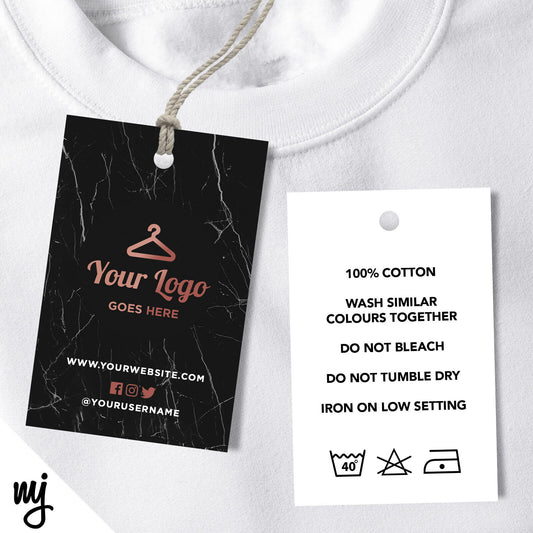 Black Marble Rose Gold Swing Tags