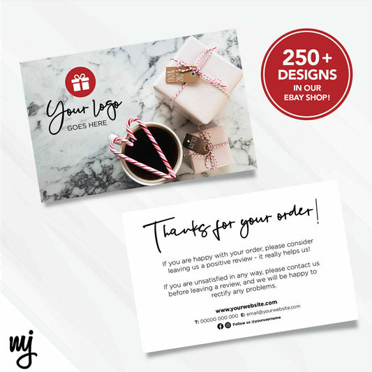 Custom Printed Ebay/etsy Thank You Cards | Red Parcel Gift Package Generic 02