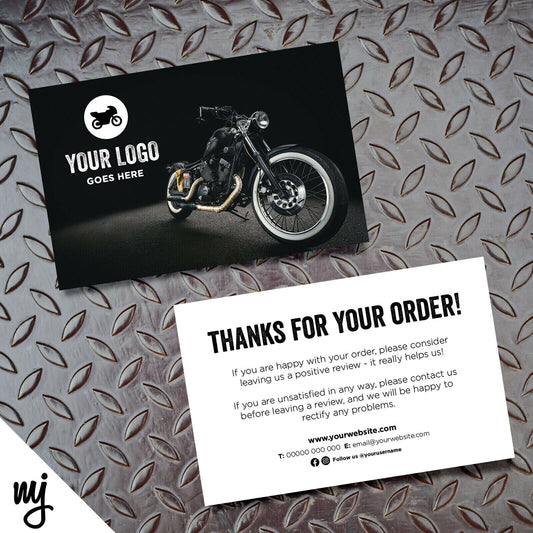 Custom Printed Ebay/etsy Thank You Cards | Motorbike Bike Motorcycle Supplies 02