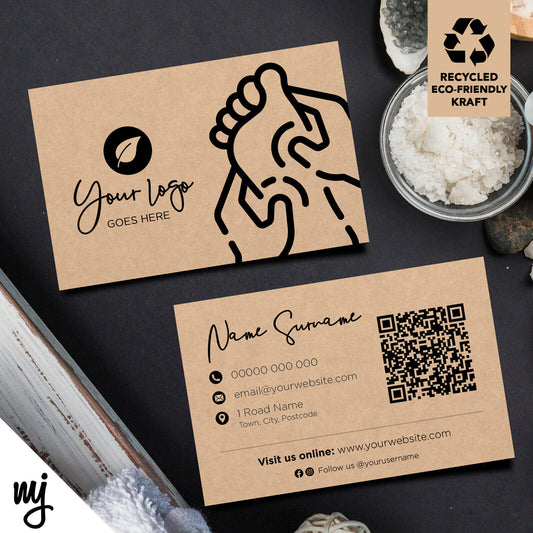 Kraft Business Cards Eco Recyclable | Massage Masseur Beauty Therapist Health 04