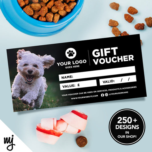 Custom Printed Business Gift Vouchers | Dog Walking Walker Sitter Pet Shop 2