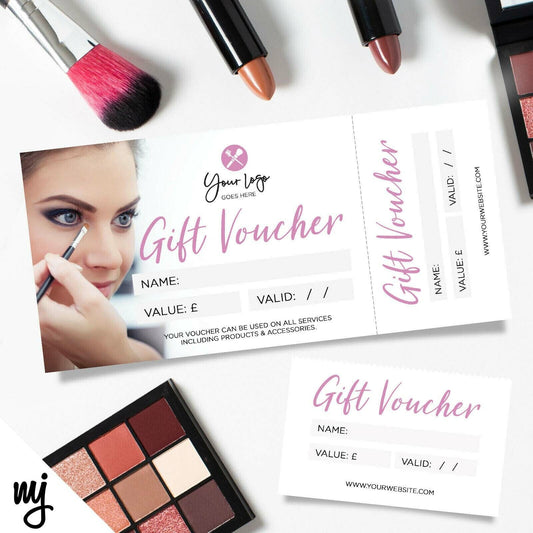 CUSTOM PRINTED GIFT VOUCHERS | PERFORATED | MAKE UP ARTIST BEAUTY GLAMOUR 08