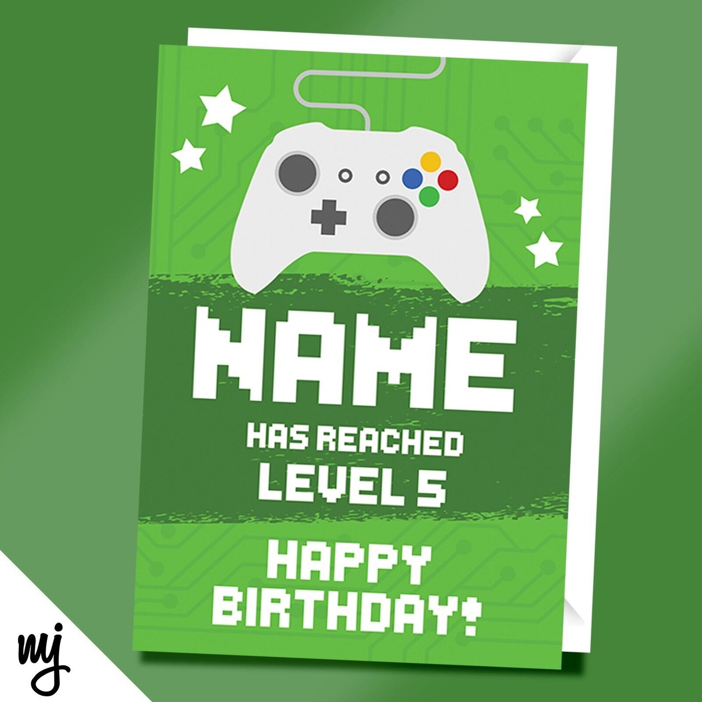 Green Gaming Birthday Card