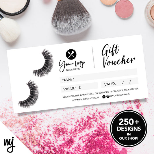 Custom Printed Business Gift Vouchers | Make Up Artist Beauty Eye Lashes 05