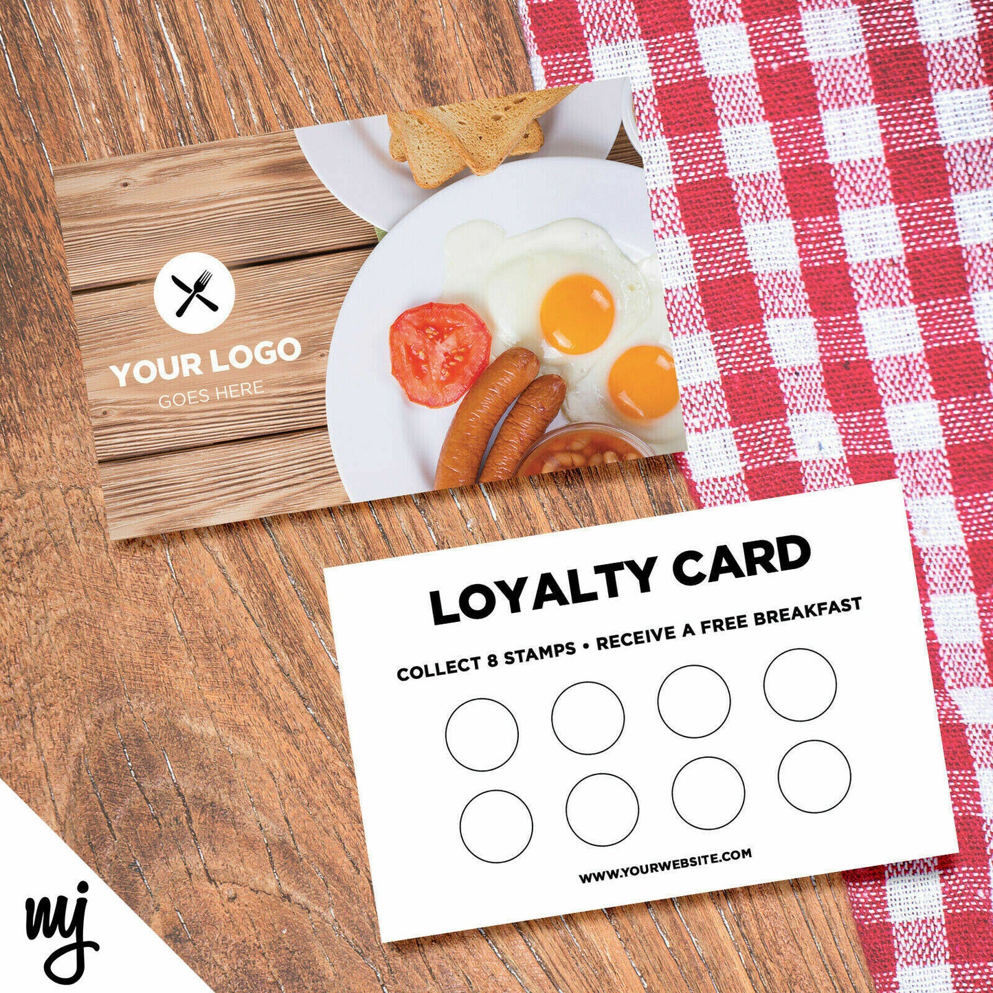 Custom Loyalty Card Printing | Breakfast Cafe Restaurant Takeaway Business 02