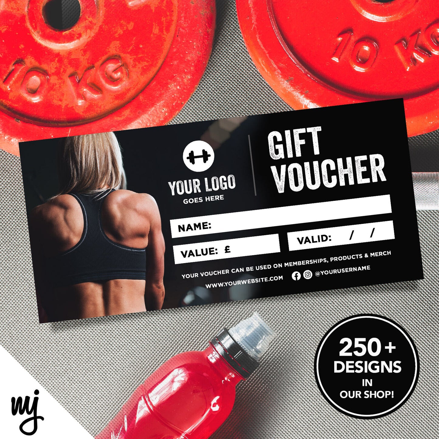 Custom Printed Business Gift Vouchers | Gym Personal Trainer Muscle Fitness