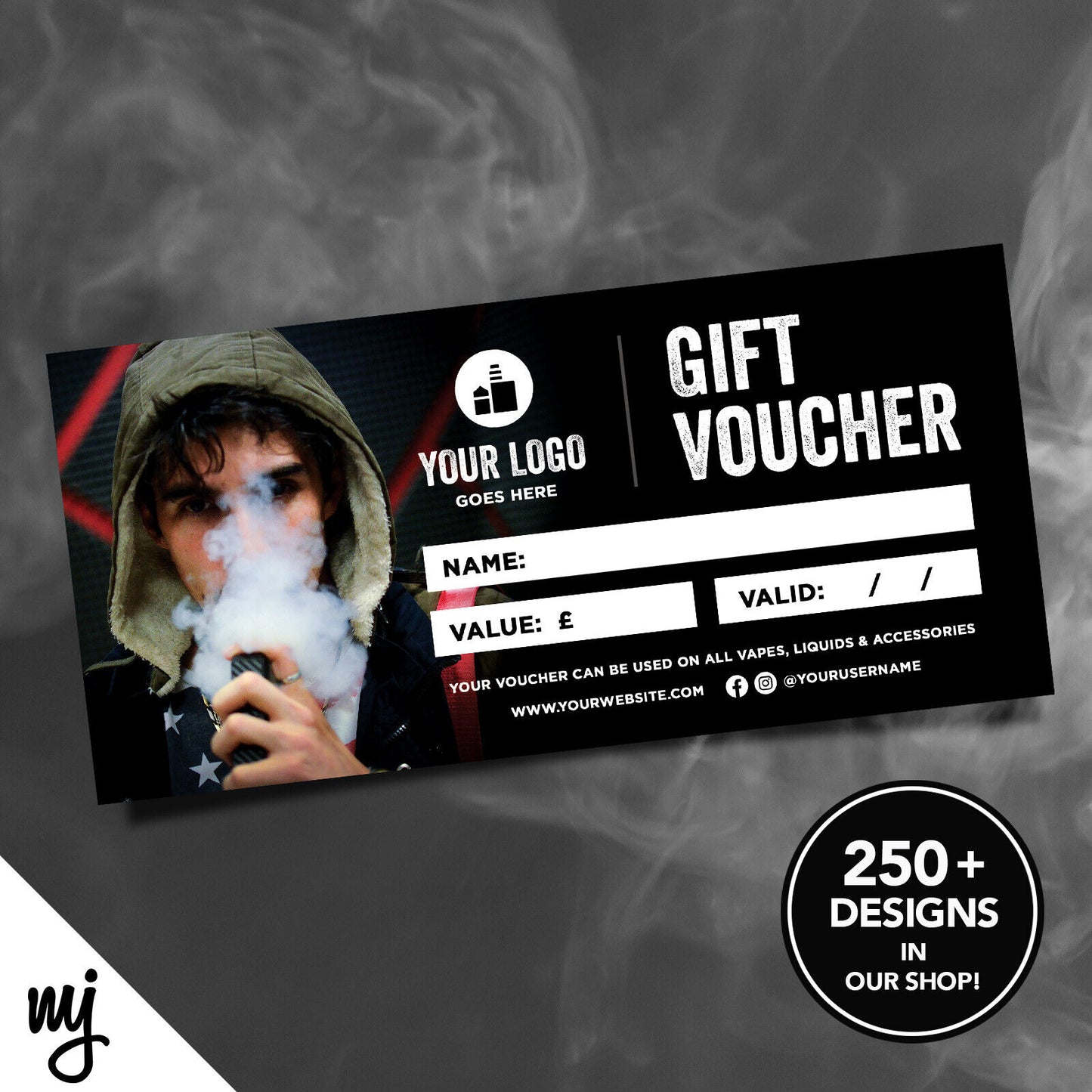 Custom Printed Business Gift Vouchers | Vapour Smoke Quit Smoking Business 5