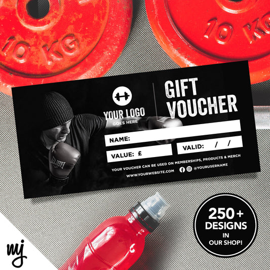 Custom Printed Business Gift Vouchers | Gym Personal Trainer Muscle Fitness 02