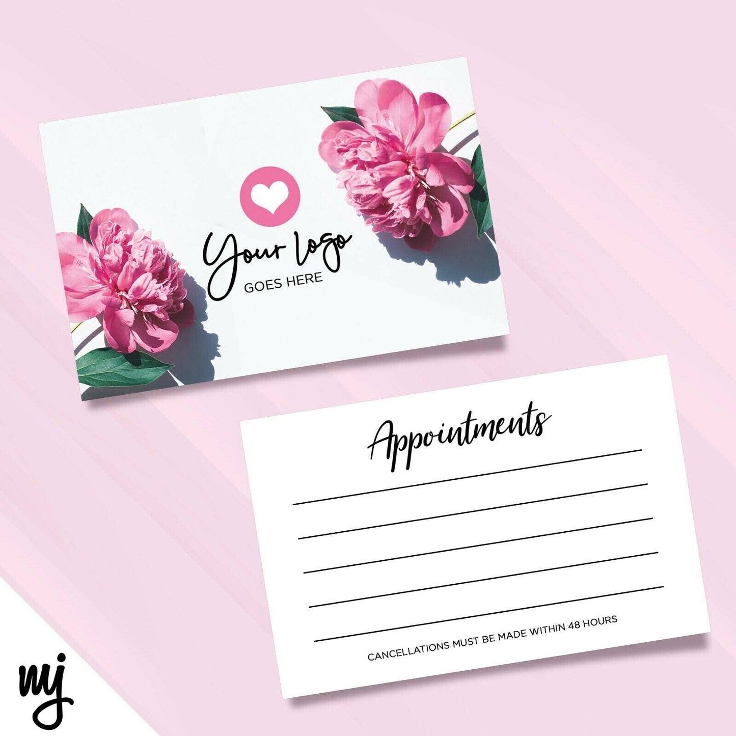 Pink Floral Appointment Cards