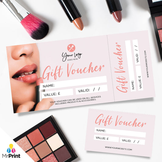 Custom Printed Gift Vouchers | Perforated | Make Up Artist Beauty Glamour Lip 03