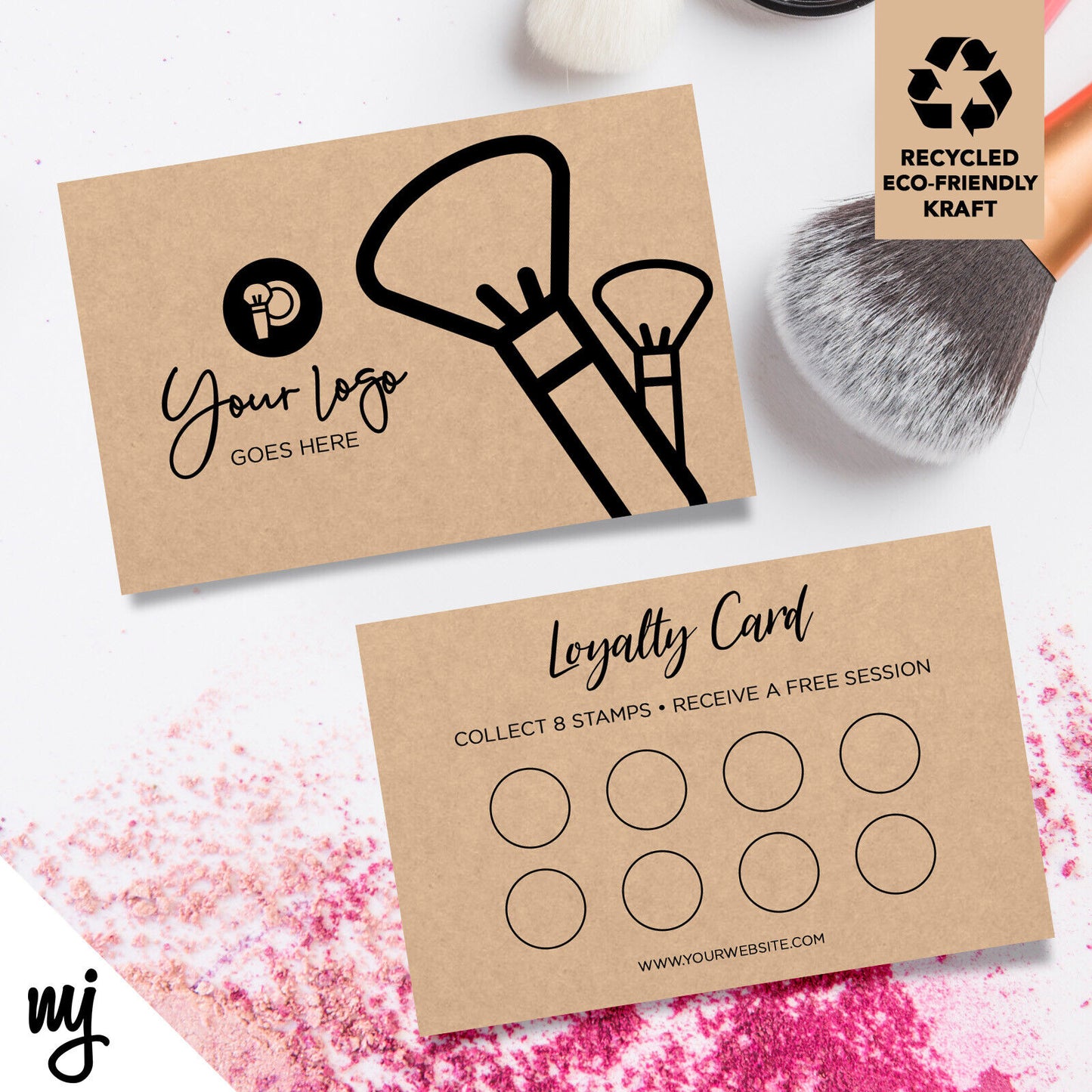 Kraft Loyalty Cards Eco Recyclable | Make Up Artist Beauty Aesthetics Mua 02