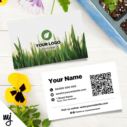 Custom Business Card Printing | Gardener Grass Flowers Landscape Garden Centre 2