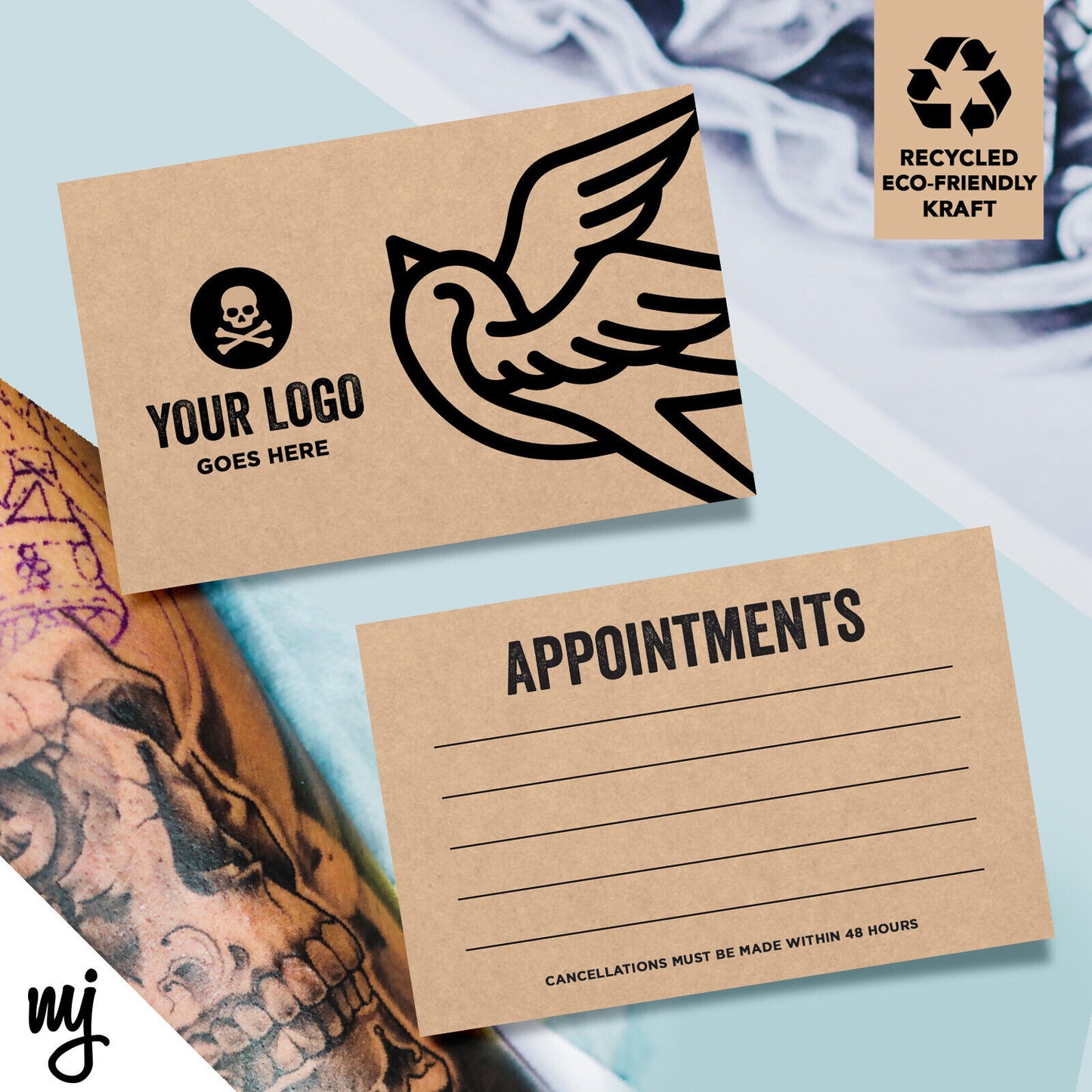 Kraft Appointment Cards | Tattoo Artist