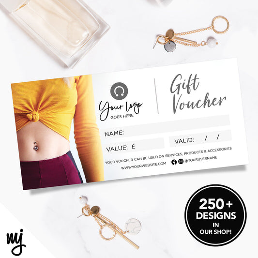 Custom Printed Business Gift Vouchers | Piercing Ear Nose Belly Jewellery 03