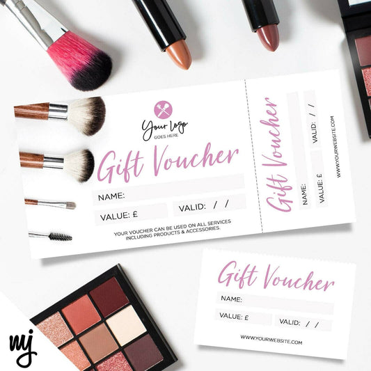 Custom Printed Gift Vouchers | Perforated | Make Up Artist Beauty Glamour 04