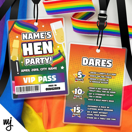 Lgbt Hen Party Vip Passes & Lanyards