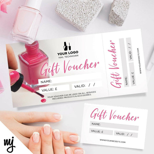 Custom Printed Gift Vouchers | Perforated | Nail Technician Beauty Therapist 2