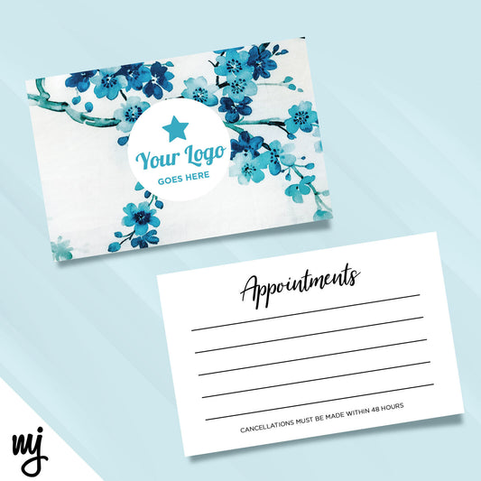 Blue Floral Appointment Cards