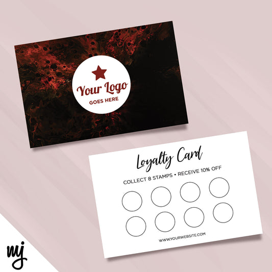 Custom Loyalty Card Printing | Smoke Red Black Swirly Modern