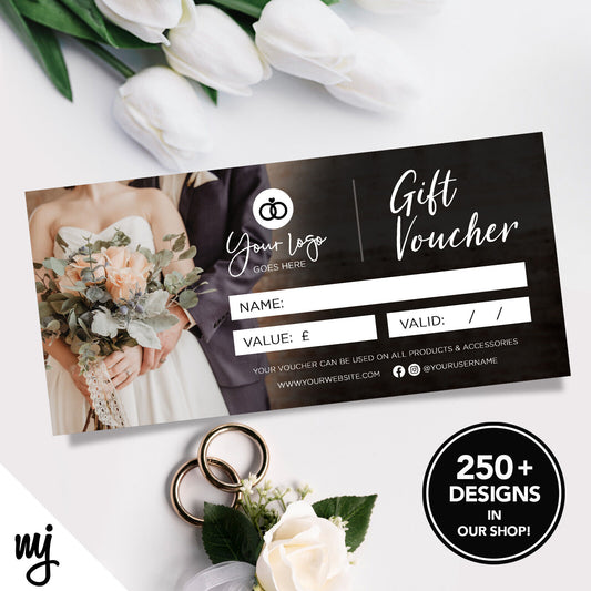 Custom Printed Business Gift Vouchers | Wedding Bridal Shop Venue Married 01