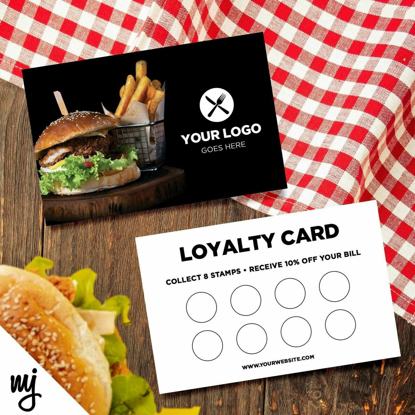 Custom Loyalty Card Printing | Fast Food Restaurant Takeaway Burger Business