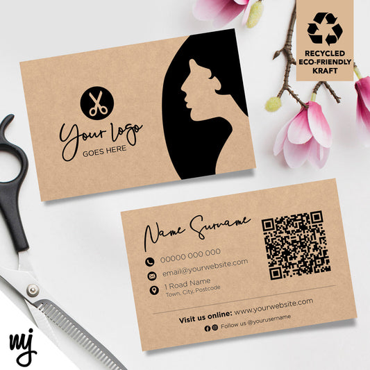 Kraft Business Cards Eco Recyclable | Hairdresser Hair Salon Business Women 03