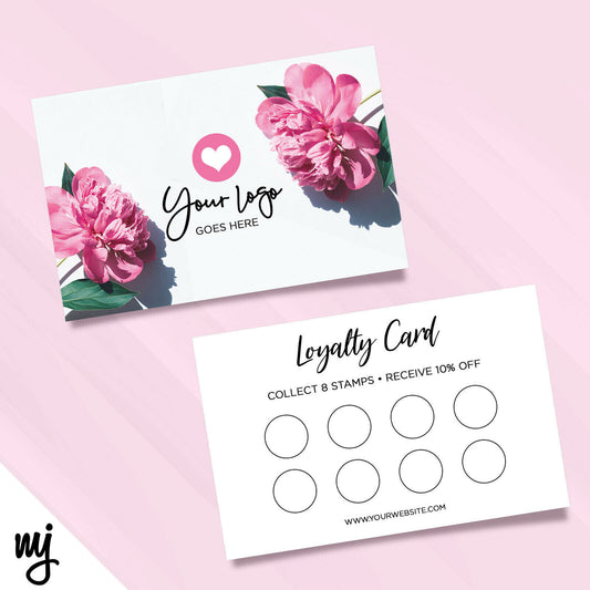 Custom Loyalty Card Printing | Floral Feminine Generic Flower Design 01