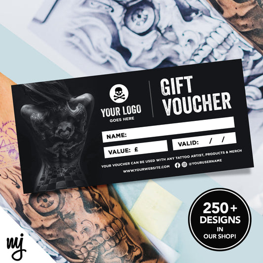 Custom Printed Business Gift Vouchers | Tattoo Artist Shop Studio Ink Tat 04