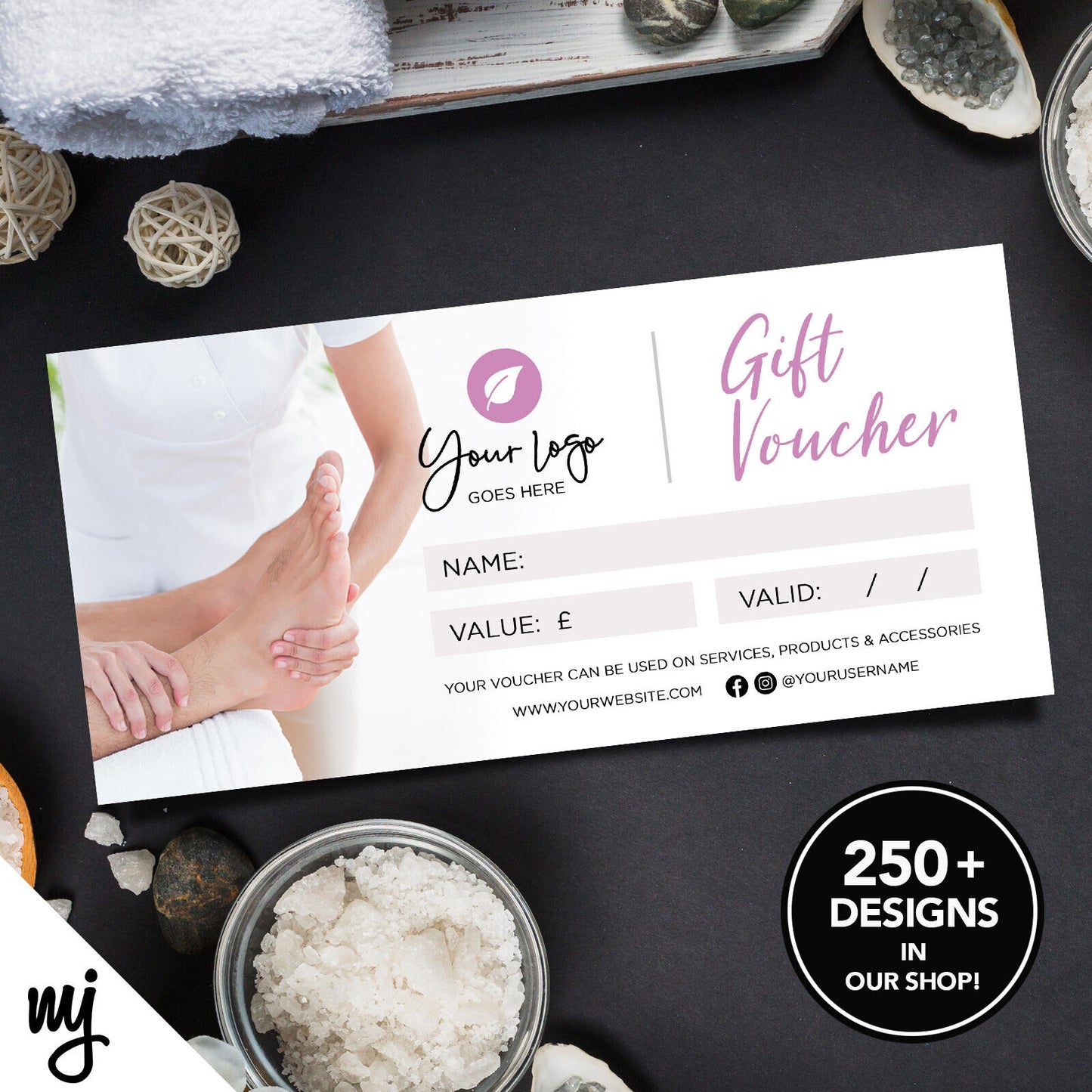 Custom Printed Business Gift Vouchers | Massage Masseur Beauty Therapist 05