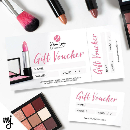 Custom Printed Gift Vouchers | Perforated | Make Up Artist Beauty Glamour 06