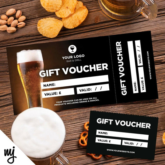 Custom Printed Gift Vouchers | Perforated | Bar Restaurant Pub Beer Wine 02