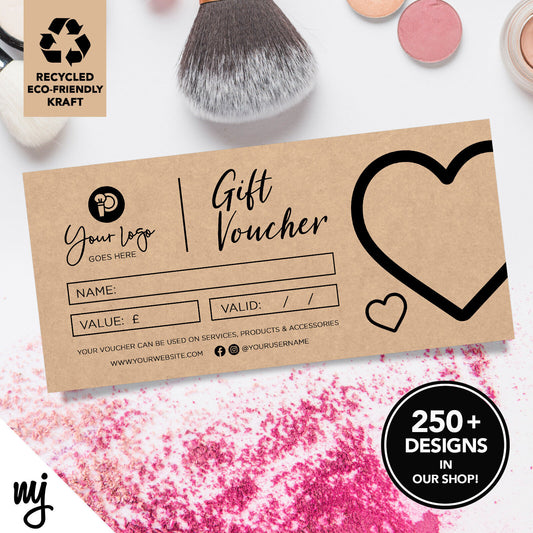 Custom Recyclable Kraft Gift Vouchers | Make Up Artist Beauty Aesthetics Mua 3