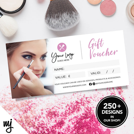 Custom Printed Business Gift Vouchers | Make Up Artist Beauty Glamour 08