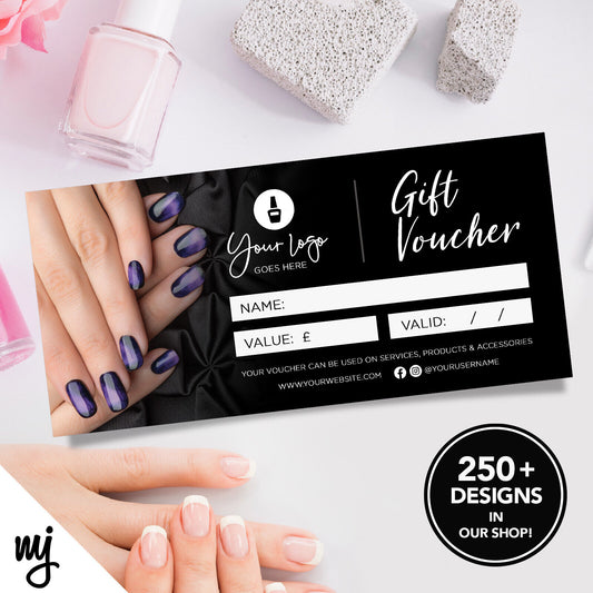 Custom Printed Business Gift Vouchers | Nail Nails Technician Beauty Therapist 2