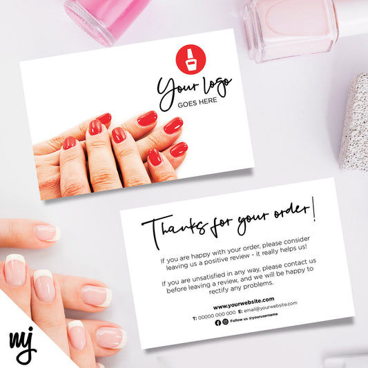 Custom Printed Ebay/etsy Thank You Cards | Nail Artist Beauty Therapist 04