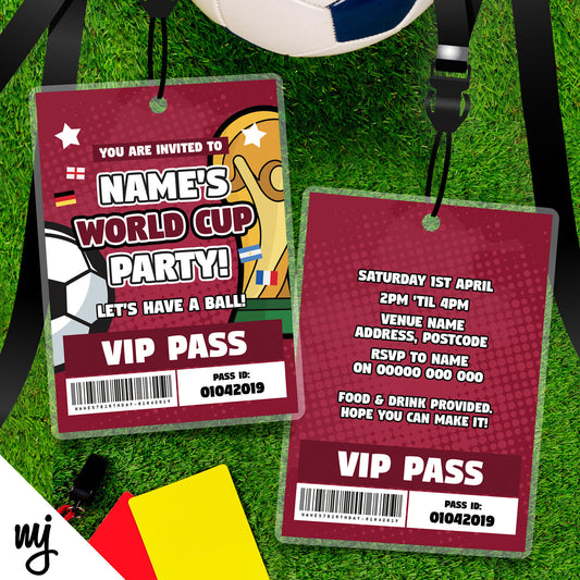 Football World Cup Party Vip Passes & Lanyards