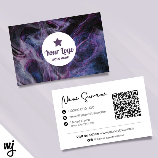 Custom Business Card Printing | Space Purple Stars Sky Galaxy Swirl