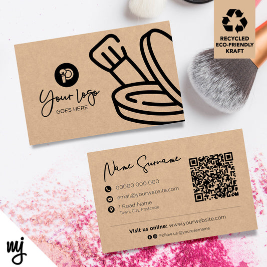 Kraft Business Cards Eco Recyclable | Make Up Artist Beauty Aesthetics Mua 01