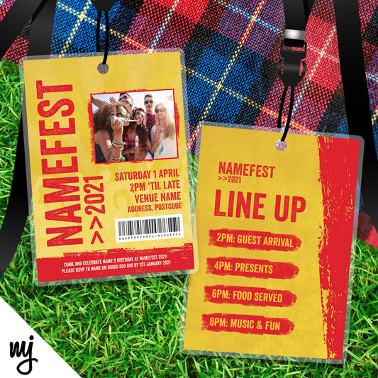 Festival Vip Passes & Lanyards | Yellow Red