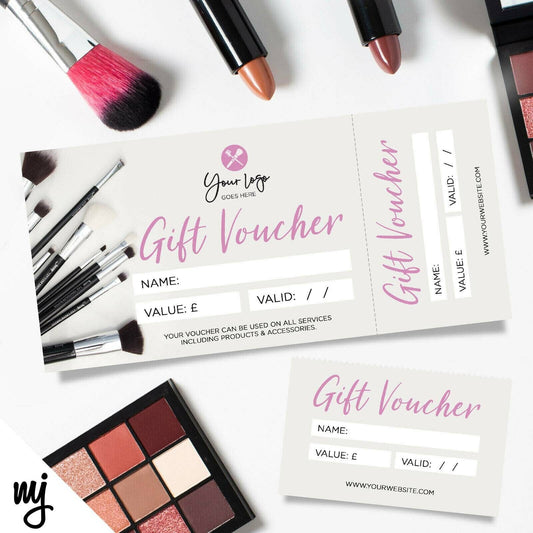 Custom Printed Gift Vouchers | Perforated | Make Up Artist Beauty Glamour 07