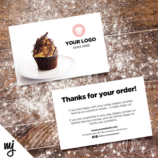 Custom Printed Ebay/etsy Thank You Cards | Bakery Cake Bread Shop Food Cafe 07