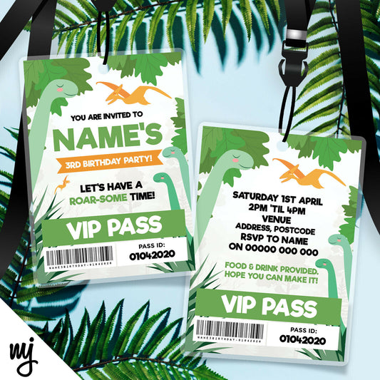 Dinosaur Vip Passes & Lanyards