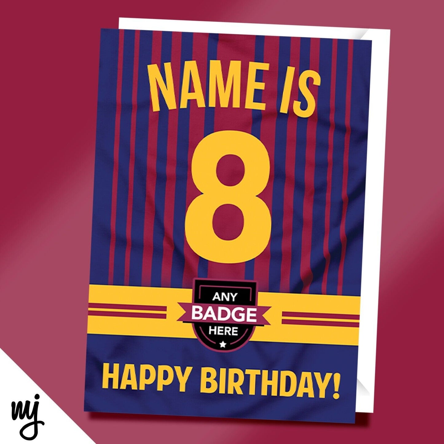 Football Shirt Birthday Card | Red Blue