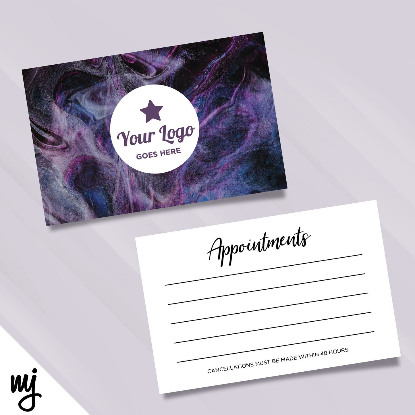 Purple Galaxy Appointment Cards